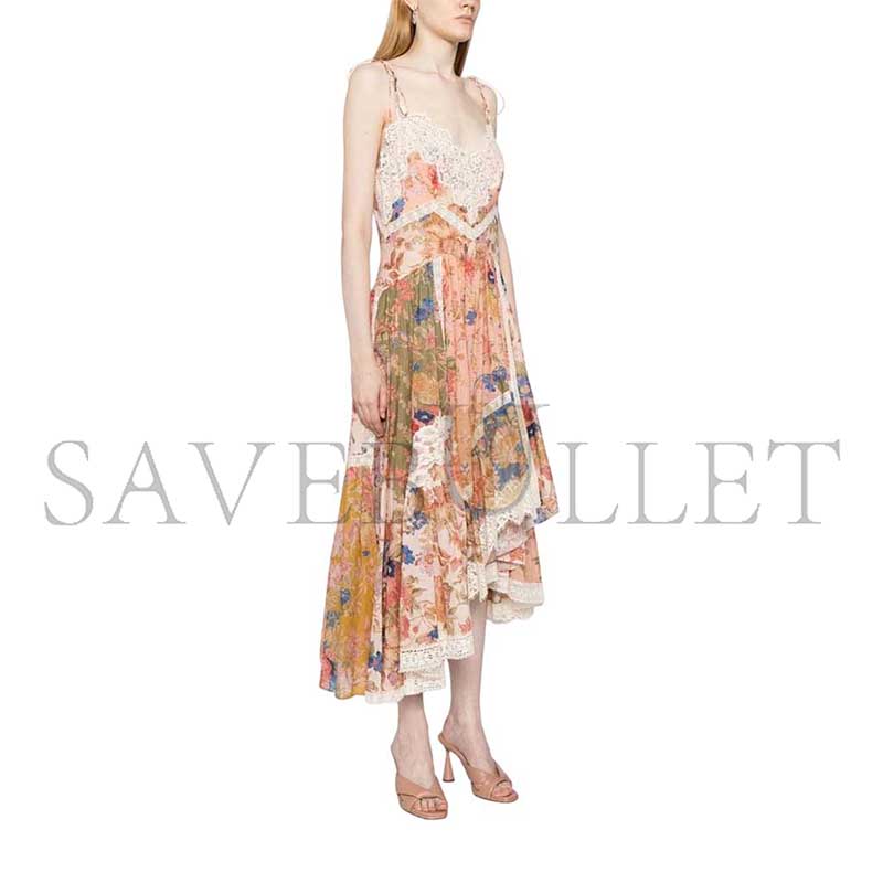 ZIMMERMANN AUGUST ASYMMETRIC SLIP DRESS 